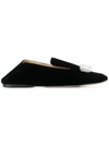 SERGIO ROSSI SERGIO ROSSI CRYSTAL JEWELLED LOAFERS - BLACK