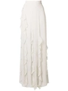 MAX MARA MAX MARA WATERFALL RUFFLE MAXI SKIRT - GREY