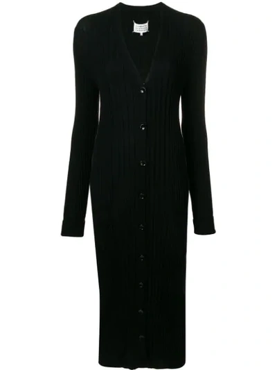 Maison Margiela Long Fitted Cardigan In 900 Black