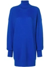 Maison Margiela Oversized Elbow-patch Wool Roll-neck Sweater In Blue