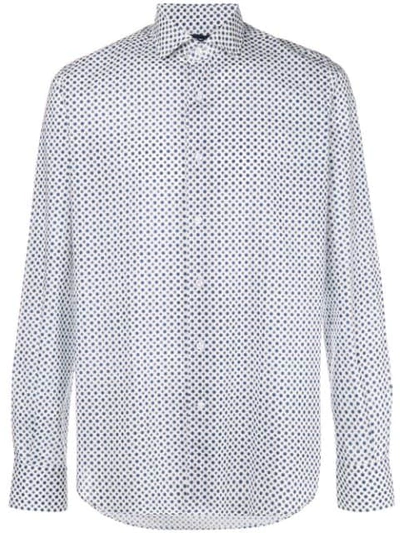 Orian Micro Patterned Shirt In 303 Blue White