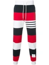 Thom Browne Striped Cotton-jersey Jogging Bottoms In Multicolour