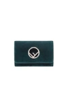 FENDI GREEN WALLET ON CHAIN MINI VELVET BAG