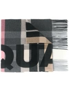 DSQUARED2 CHECKED LOGO SCARF