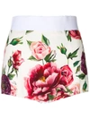 DOLCE & GABBANA PEONY PRINT HIGH WAISTED SHORTS