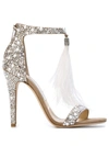 Jimmy Choo Viola 100 Embellished Suede Sandals In Neutrals