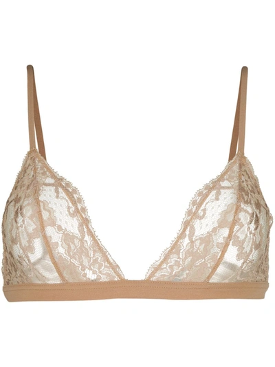 La Perla Beige Souple Triangle Bra In Pink