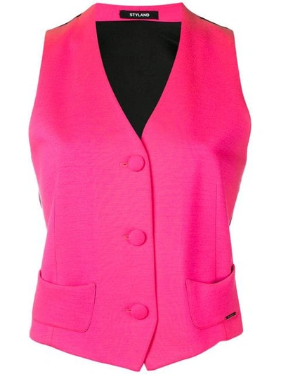 Styland Two Tone Waistcoat In Pink