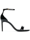 Saint Laurent Patent Ankle-strap High-heel Sandals In Black