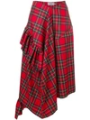 PREEN BY THORNTON BREGAZZI MORGAN TARTAN ASYMMETRIC SKIRT