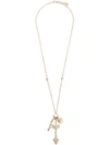 RED VALENTINO RED VALENTINO RED(V) ARROW AND HEAR SHAPED NECKLACE - METALLIC