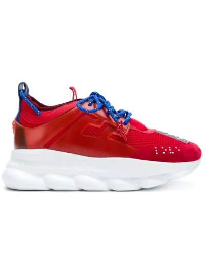 Versace Sneakers In Red Tech/synthetic