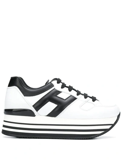 Hogan 70mm Maxi 222 Leather Sneakers In White
