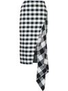 MONSE MONSE SIDE SLIT CHECKED SKIRT - BLACK