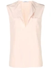 GIVENCHY SLEEVELESS SPLIT NECK BLOUSE