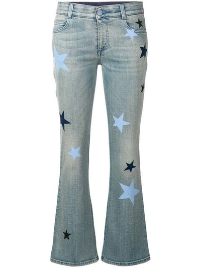 Stella Mccartney Star-printed Flared Jeans In Blue