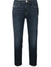 Frame Le Garcon Crop Relaxed Straight-leg Jeans In Covant In Blue