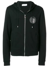 VERSACE VERSACE COLLECTION LOGO HOODED TRACK JACKET - BLACK