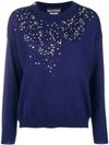 BOUTIQUE MOSCHINO BOUTIQUE MOSCHINO STARS AND STUDS TRIMMED SWEATER - PURPLE