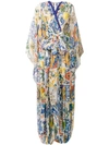 DOLCE & GABBANA PRINTED PLEAT MAXI DRESS