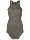 Rick Owens Curved Hem Tank Top - Grey In Grey