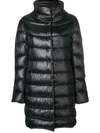 Herno Midi Quilted Down Jacket With High Neck In Black