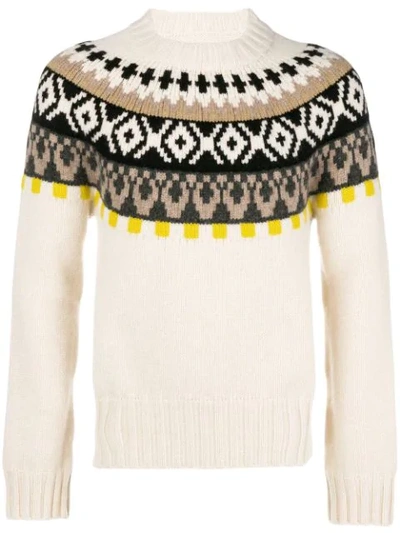 Maison Margiela Fairisland Argyle-knit Wool Jumper In Yellow