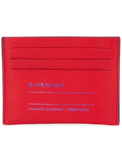 Givenchy Logo牛皮卡夹 In Red