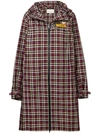 GUCCI EMBELLISHED PLAID COAT