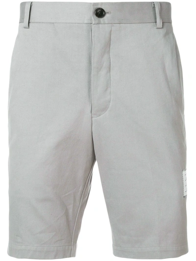 Thom Browne Unconstructed Cotton Chino Short In Grey