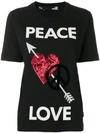 LOVE MOSCHINO LOVE MOSCHINO PEACE LOVE T-SHIRT - BLACK