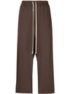 RICK OWENS RICK OWENS CROPPED TROUSERS - BROWN