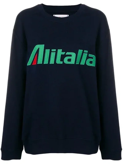 Alberta Ferretti X Alitalia For Fwrd Logo Sweatshirt In Blue