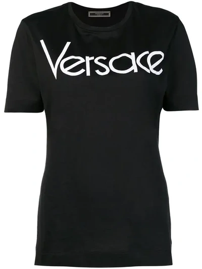 Versace Vintage Logo纯棉t恤 In Black