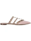 Valentino Patent Rockstud Slippers In Pink