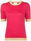 GUCCI GUCCI CREW NECK KNITTED TOP - PINK