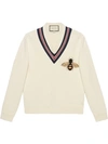 GUCCI WOOL SWEATER WITH BEE APPLIQUÉ