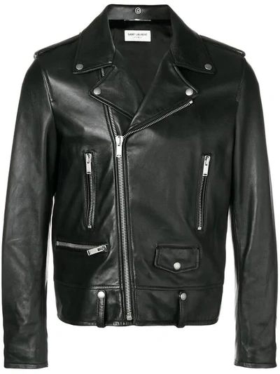 Saint Laurent Slim Biker Jacket In Black