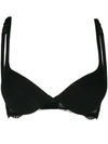 La Perla Souple Lace-trimmed Stretch Cotton-blend Jersey Contour Bra In Black