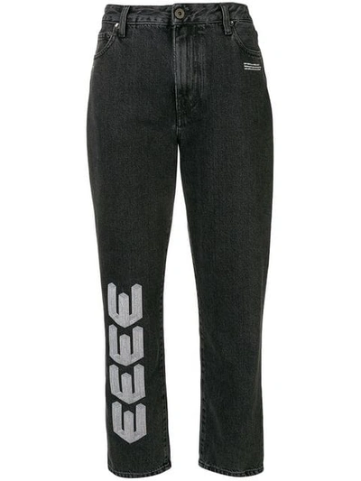 Off-white Straight Leg Jeans In Dark Grey
