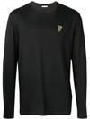 VERSACE MEDUSA LOGO PATCH LONG SLEEVE T-SHIRT