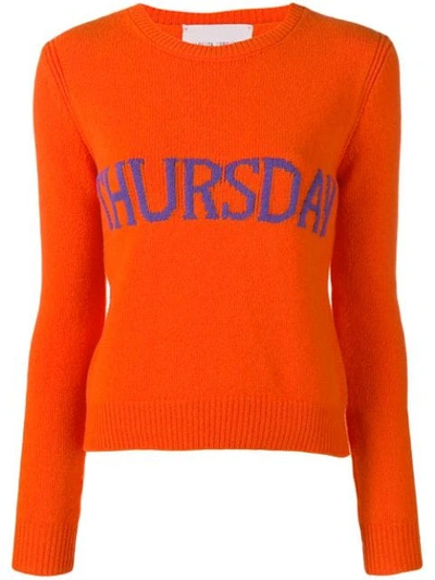 Alberta Ferretti Slim Thursday Wool & Cashmere Sweater In Orange