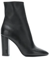 Saint Laurent Lou 95mm Leather Boots In Black