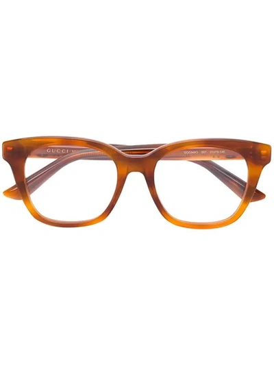 Gucci Square Frame Glasses In Brown