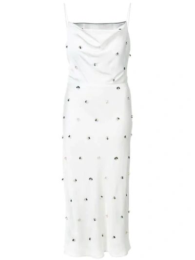 Jason Wu Collection Beaded Cowl Neck Dress - White