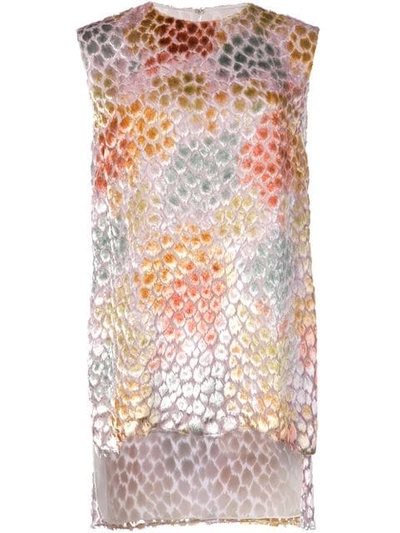 Adam Lippes Painted Asymmetric Tunic Top In White