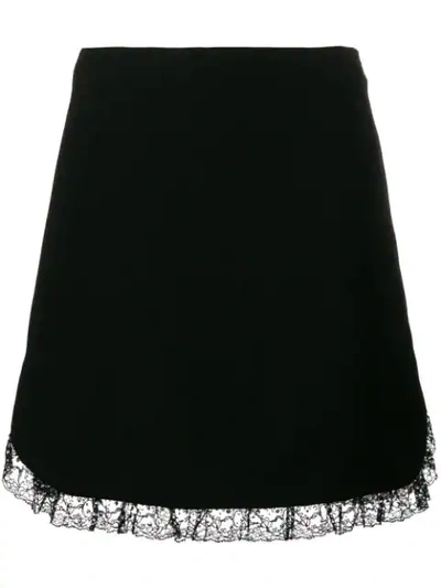 Miu Miu Jeweled-hem Cady Mini Skirt In Black