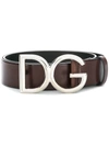 Dolce & Gabbana Logo Buckle Belt In Brown