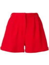 STYLAND STYLAND HIGH-WAISTED PLEATED SHORTS - 红色