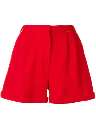 Styland High-waisted Pleated Shorts - 红色 In Red